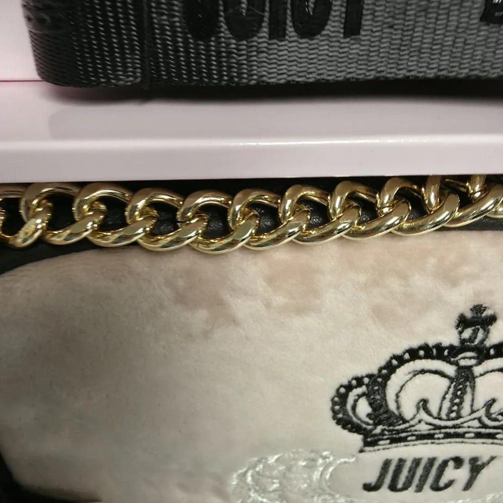 New Juicy Couture Heritage Crossbody W/ Strap & Card Case Black Gift Set Y2K